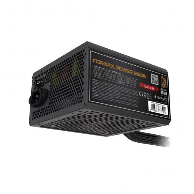 Gembird CCC-PSUBRONZE-650W Power supply unit Fornax Power 650W active PFC 12cm fan 80+Bronze color box
