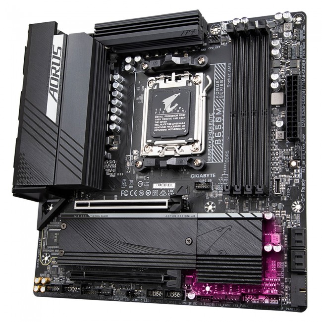 GIGABYTE B650M AORUS ELITE Motherboard - AMD Ryzen 9000 CPUs, 12+2+2 Phases VRM, up to 8000MHz DDR5, 1xPCIe 5.0 + 1xPCIe 4.0 M.2, 2.5GbE LAN, USB 3.2 Gen 2x2