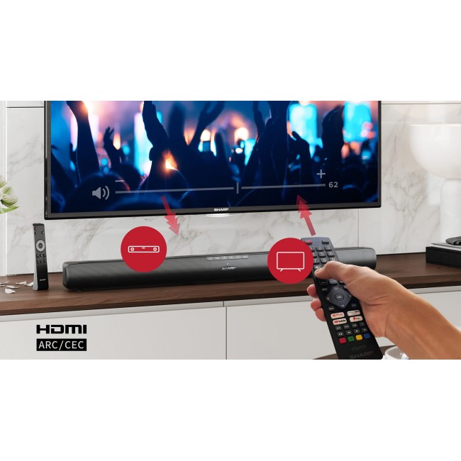 Sharp HT-SB100 soundbar speaker Black 2.0 channels 75 W Sharp HT-SB100 soundbar speaker Black 2.0 channels 75 W
