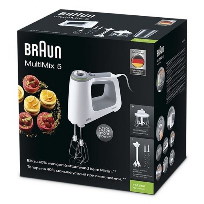 BRAUN MultiMix 5 Hand Mixer HM 5137WH, 750W