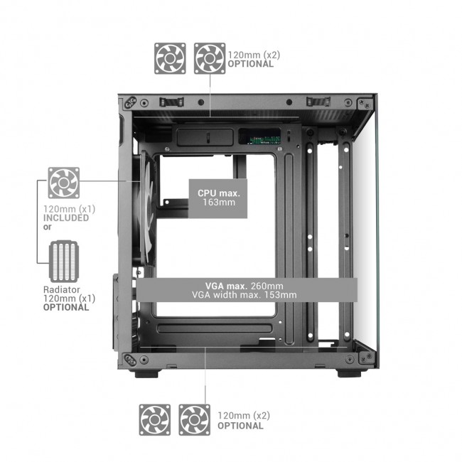Mars Gaming MC-CUBE computer case Mini Tower Black