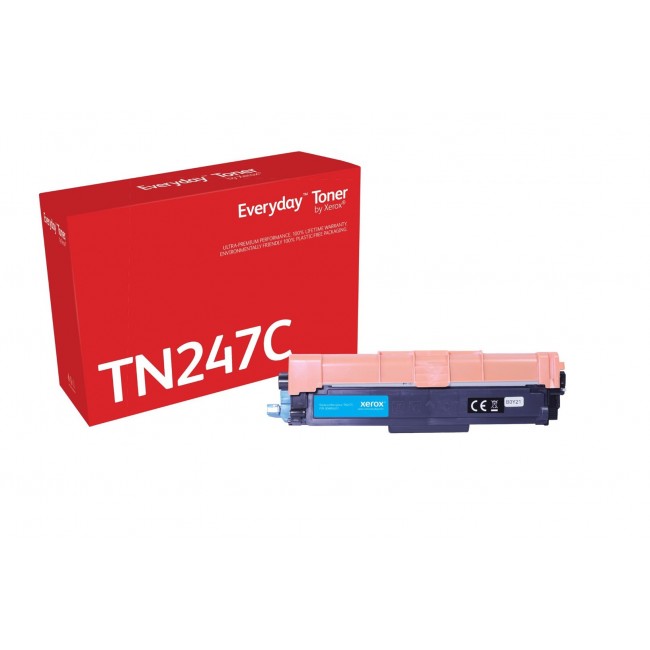 Everyday Cyan Toner by Xerox compatible with Brother TN247C, High capacity