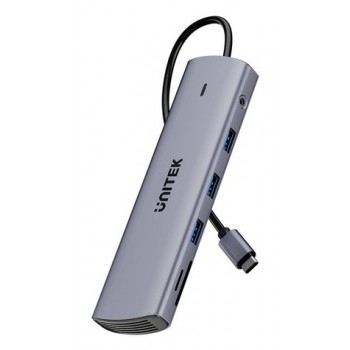 UNITEK D1113BGY01 interface hub 2 x USB 3.2 Gen 2 (3.1 Gen 2) Type-C 1000 Mbit/s Grey