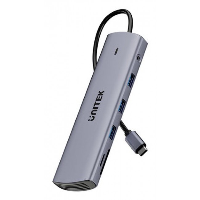 UNITEK D1113BGY01 interface hub 2 x USB 3.2 Gen 2 (3.1 Gen 2) Type-C 1000 Mbit/s Grey