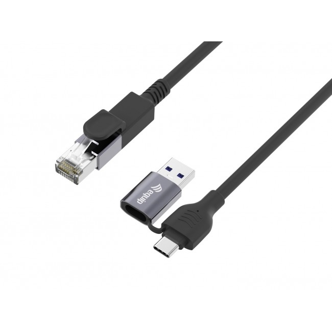 Equip 2 in 1 USB-C + A to RJ45 Gigabit Ethernet Cable, 5.0m Equip 2 in 1 USB-C + A to RJ45 Gigabit Ethernet Cable, 5.0m