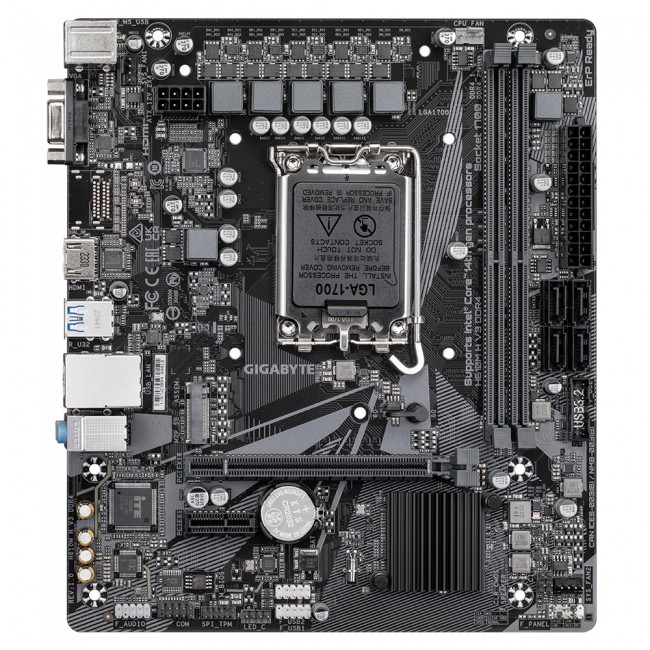 Gigabyte H610M H V3 DDR4 Motherboard - Supports Intel Core 14th CPUs, 4+1+1 Hybrid Phases Digital VRM, up to 3200MHz DDR4, 1xPCIe 3.0 M.2, GbE LAN, USB 3.2 Gen 1 Gigabyte H610M H V3 DDR4 Motherboard - Supports Intel Core 14th CPUs, 4+1+1 Hybrid Phases Digital VRM, up to 3200MHz DDR4, 1xPCIe 3.0 M.2, GbE LAN, USB 3.2 Gen 1