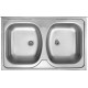 2-bowl steel sink - overlay 2-bowl steel sink - overlay