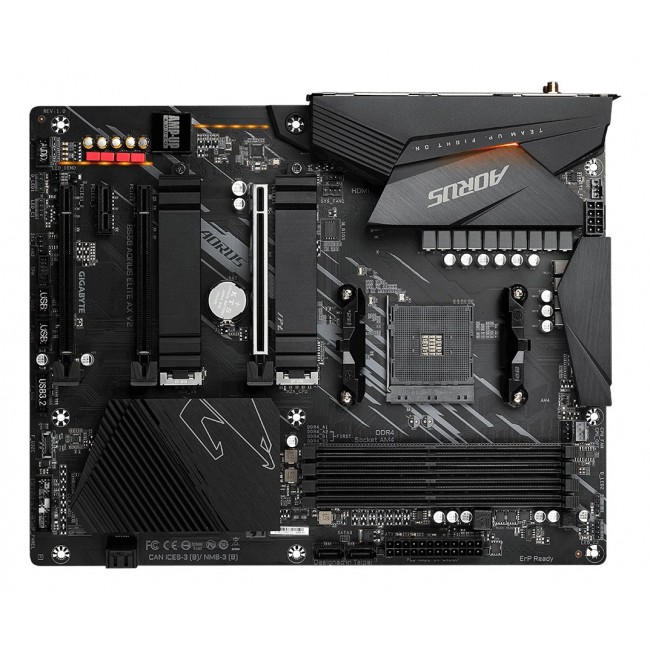 GIGABYTE B550 AORUS ELITE AX V2 Motherboard - AMD Ryzen 5000 CPUs, 12+2 Phases VRM, up to 4733MHz DDR4, 1xPCIe 4.0 + 1xPCIe 3.0 M.2, Wi-Fi 6E, 2.5GbE LAN, USB 3.2 Gen 2 GIGABYTE B550 AORUS ELITE AX V2 Motherboard - AMD Ryzen 5000 CPUs, 12+2 Phases VRM, up to 4733MHz DDR4, 1xPCIe 4.0 + 1xPCIe 3.0 M.2, Wi-Fi 6E, 2.5GbE LAN, USB 3.2 Gen 2