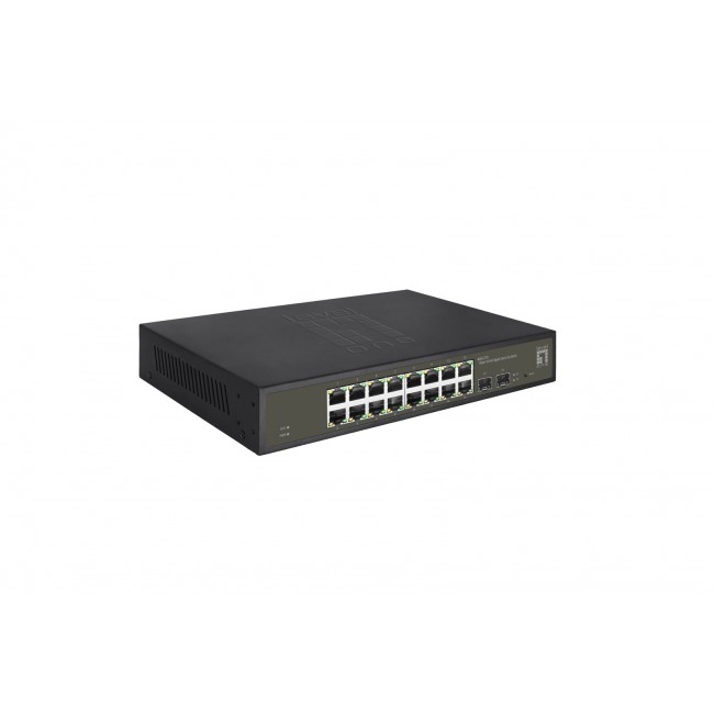 LevelOne Hilbert 18-Port Gigabit Smart Lite Switch, 16 x Gigabit RJ45, 2 x Gigabit SFP LevelOne Hilbert 18-Port Gigabit Smart Lite Switch, 16 x Gigabit RJ45, 2 x Gigabit SFP