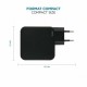 Mobilis Charger 100W 2USB C 1USBA GaN cable 100W Laptop, Smartphone, Tablet Black AC Indoor