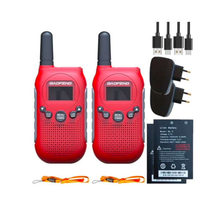 Walkie-Talkie Baofeng BF-T6 Panda Red, 2 pcs