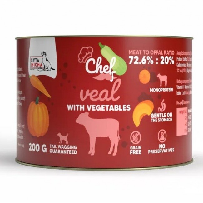 SYTA MICHA Chef Veal with vegetables Mono - wet dog food - 200g