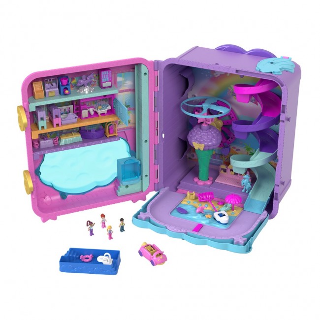 Polly Pocket Dolls Pollyville Resort Roll Away Playset