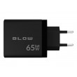 LCD wall charger USB socket + USB-Cx2 PD 65W GAN black wattmeter