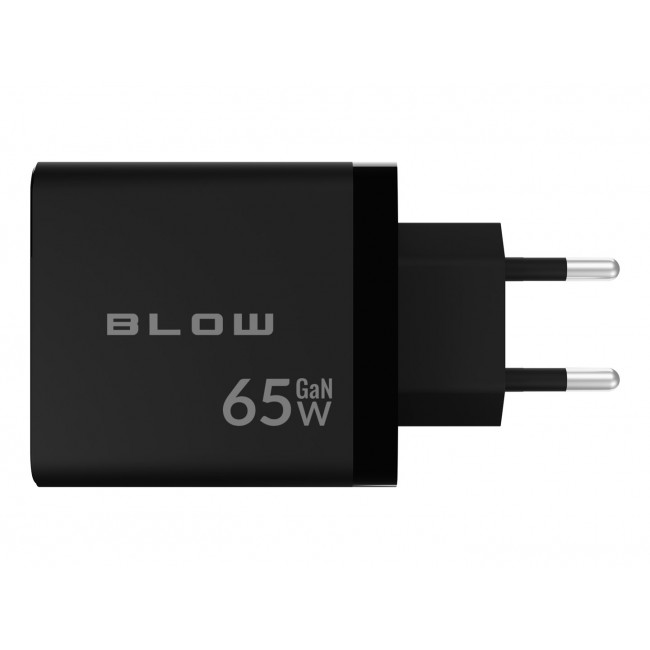 LCD wall charger USB socket + USB-Cx2 PD 65W GAN black wattmeter