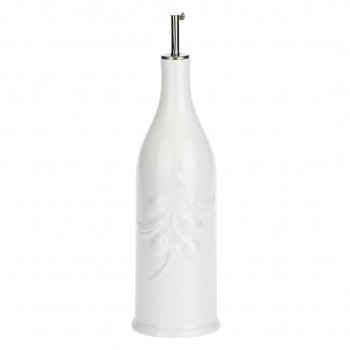 Menage Cylindrical Olive Oil Bottle - White, 1 ltr