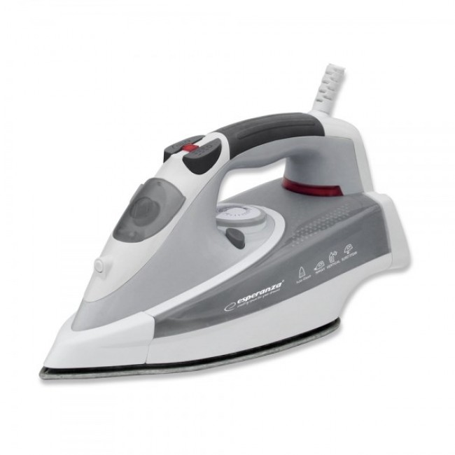 Esperanza CHINO Dry & Steam iron Ceramic soleplate 2400 W Black, Grey, White Esperanza CHINO Dry & Steam iron Ceramic soleplate 2400 W Black, Grey, White