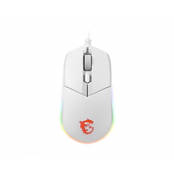 MSI CLUTCH GM11 WHITE Gaming Mouse '2-Zone RGB, upto 5000 DPI, 6 Programmable button, Symmetrical design, OMRON Switches, Center'