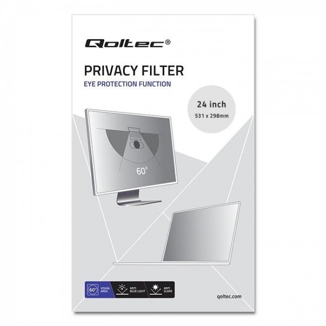 Qoltec - privacy-filter for skarm