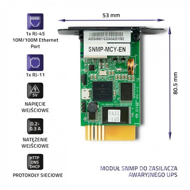 Qoltec 50389 SNMP module for Uninterruptible Power Supply Qoltec 50389 SNMP module for Uninterruptible Power Supply
