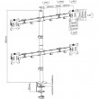 Manhattan Quad Desk Mount for TV & Monitors, For screens 10 Manhattan Quad Desk Mount for TV & Monitors, For screens 10