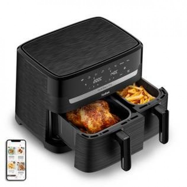 TEFAL Dual Easy Fry Essential Airfryer EY901N, Power 2700 W, Capacity 8.3 L, Black