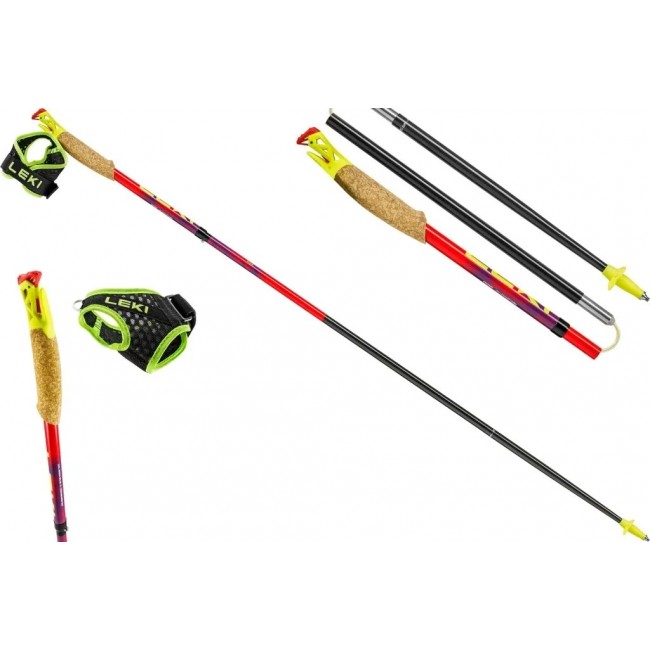 LEKI TRL Ultratrail FX One trekking poles, 125 cm, red LEKI TRL Ultratrail FX One trekking poles, 125 cm, red