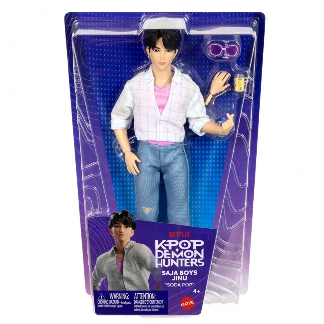 Mattel KPop Demon Hunters Saja Boys Jinu Fashion Doll in Soda Pop Look with Themed Movie Accessories