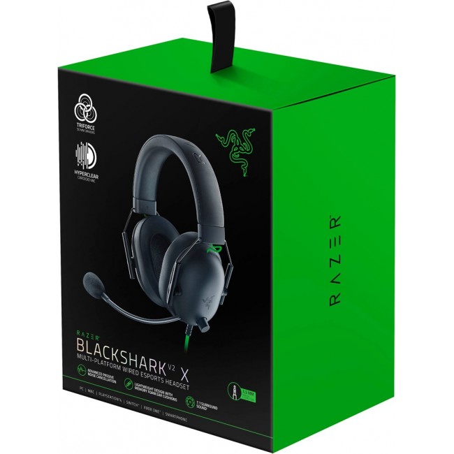Razer Blackshark V2 X Headset Wired Head-band Gaming Black, Green Razer Blackshark V2 X Headset Wired Head-band Gaming Black, Green