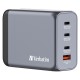 Verbatim GNC-200 GaN Charger 4 Port 200W USB A/C (EU/UK/US