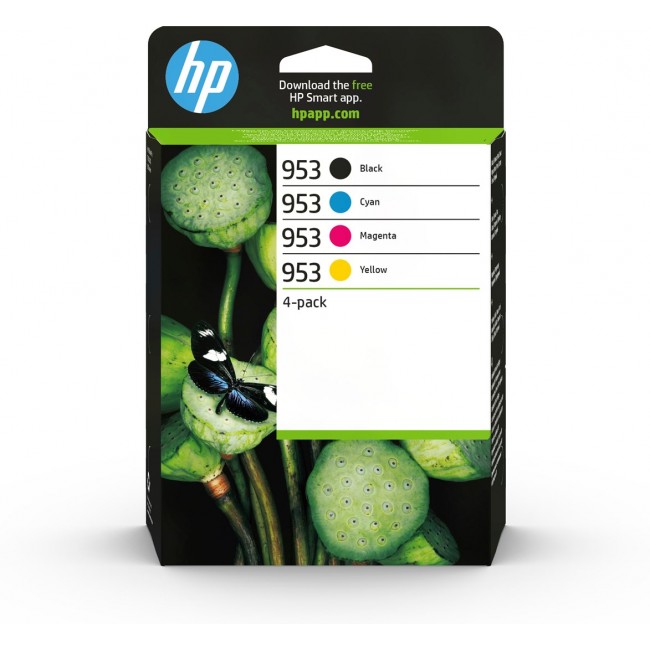 HP 953 - 4 pakker - sort, gul, cyan, m HP 953 - 4 pakker - sort, gul, cyan, m