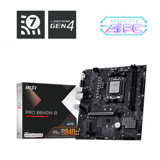 MSI PRO B840M-B motherboard AMD B840 Socket AM5 micro ATX MSI PRO B840M-B motherboard AMD B840 Socket AM5 micro ATX