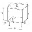 HOLE bedside table 2 pcs. 44x40.5x53.5 cm white matt