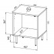 HOLE bedside table 2 pcs. 44x40.5x53.5 cm white matt