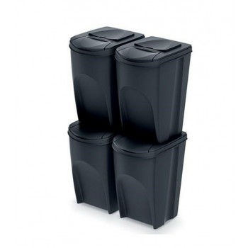 KEDEN WASTE BIN SORTIBOX 35L SET 4 - BLACK RECYCLING