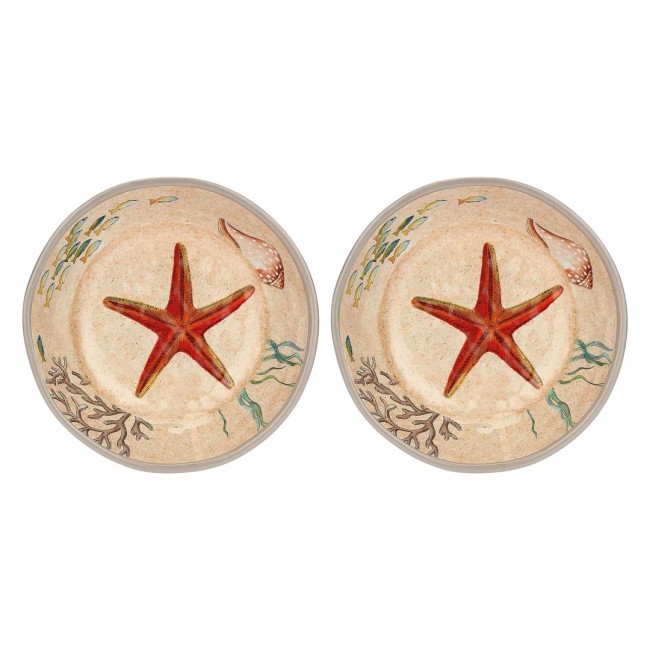 ROSE&TULIPANI SEA LIFE Set of 2 Melamine Soup Plates 19.5 cm ROSE&TULIPANI SEA LIFE Set of 2 Melamine Soup Plates 19.5 cm