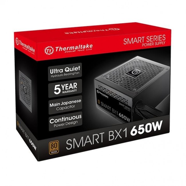 Thermaltake Smart BX1 power supply unit 650 W 24-pin ATX ATX Black Thermaltake Smart BX1 power supply unit 650 W 24-pin ATX ATX Black