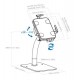 Manhattan Desktop Kiosk Stand (Anti theft) for Tablet and iPad, Universal, 360 Rotation, Tilt +20 to -110 , White, Lockable, Countertop Holder for 7.9