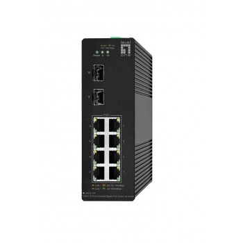 LevelOne Hilbert 10-Port Industrial Gigabit PoE Smart Lite Switch, 2 x SFP, 8 PoE Outputs, 802.3at/af PoE