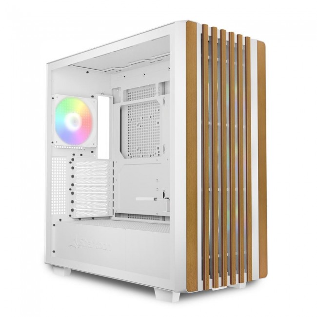 Sharkoon REBEL C70G RGB Full Tower White, Wood