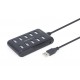 Gembird UHB-U2P10P-01 10-port USB 2.0 hub, black