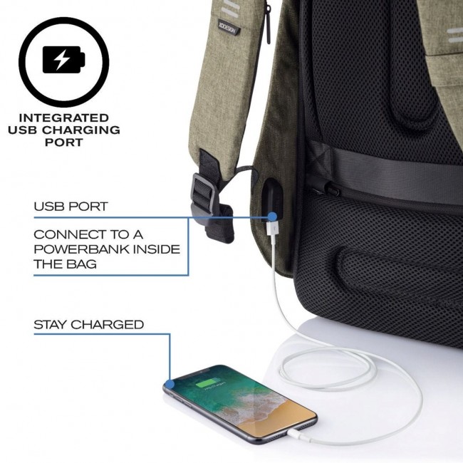 XD DESIGN ANTI-THEFT BACKPACK BOBBY HERO SMALL GREEN P/N: P705.707 XD DESIGN ANTI-THEFT BACKPACK BOBBY HERO SMALL GREEN P/N: P705.707