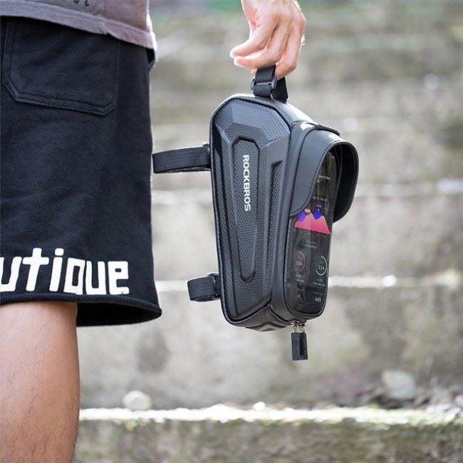 Rockbros B68 Bike frame bag Phone pocket 1.7l Black Rockbros B68 Bike frame bag Phone pocket 1.7l Black