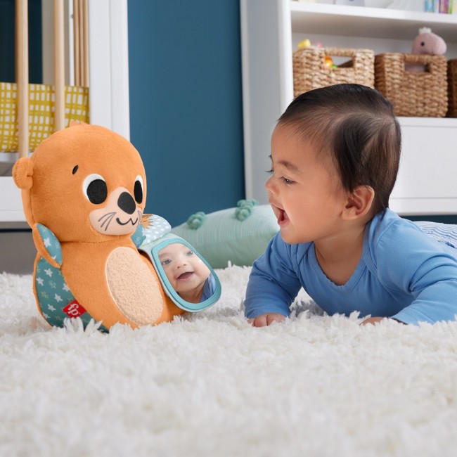 Fisher-Price 2-in-1 Rockin Tummy Time Otter Plush Toy with Soft Book for Newborn Sensory Play Fisher-Price 2-in-1 Rockin Tummy Time Otter Plush Toy with Soft Book for Newborn Sensory Play