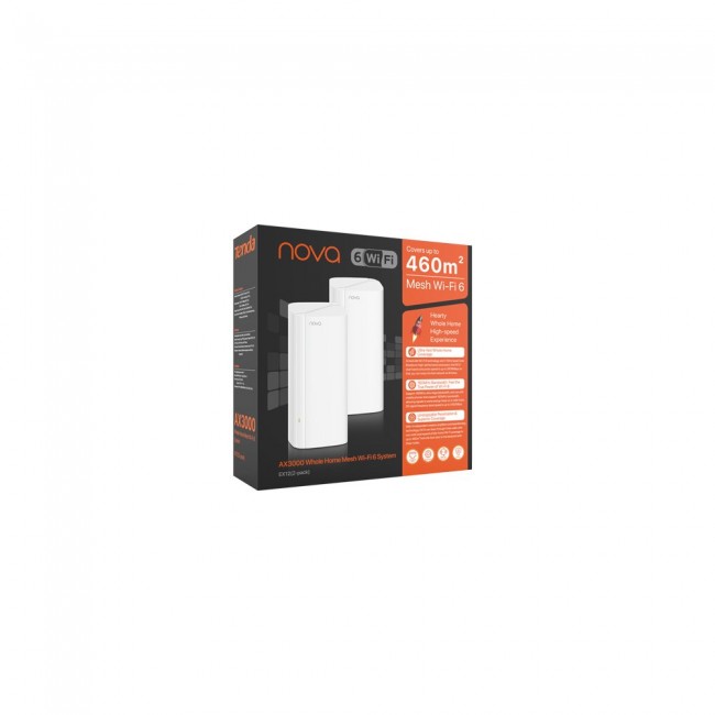 Tenda EX12 Dual-band (2.4 GHz / 5 GHz) AX3000 System Mesh Wi-Fi 6 (2-Pack) White Tenda EX12 Dual-band (2.4 GHz / 5 GHz) AX3000 System Mesh Wi-Fi 6 (2-Pack) White