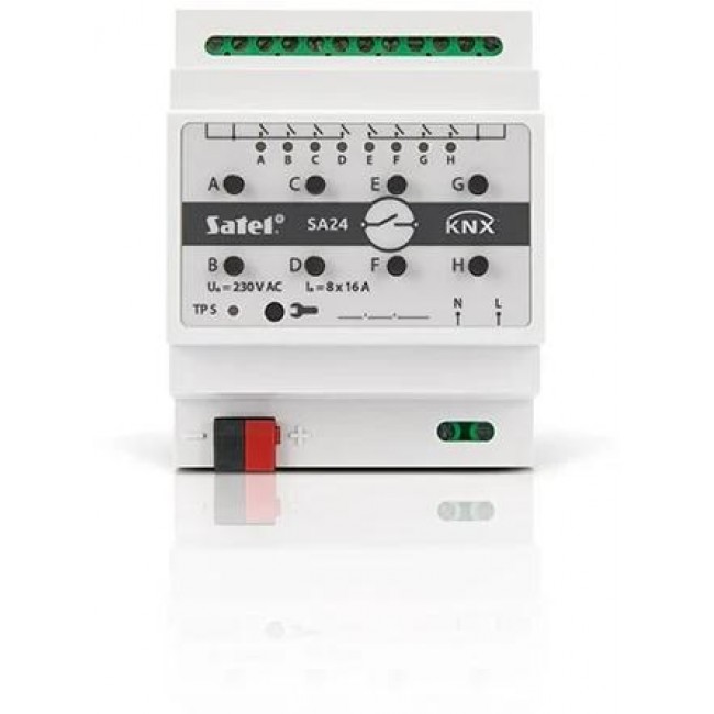 Satel KNX-SA24 smart home actuator DIN rail-mounted Switching actuator 8 channels Satel KNX-SA24 smart home actuator DIN rail-mounted Switching actuator 8 channels