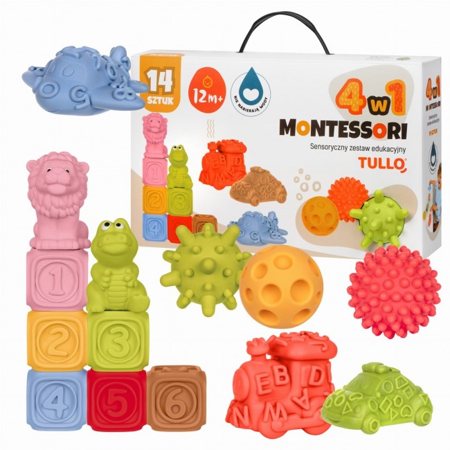Tullo Sensory blocks Montessori educational set, 14 pieces Tullo Sensory blocks Montessori educational set, 14 pieces