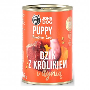 JOHN DOG Pumpkin Puppy Wild boar with rabbit and pumpkin - wet dog food - 400g