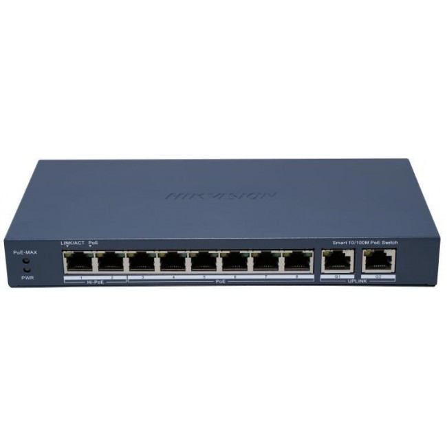 Hikvision DS-3E1310HP-EI(B) network switch Managed Fast Ethernet (10/100) Power over Ethernet (PoE) Grey