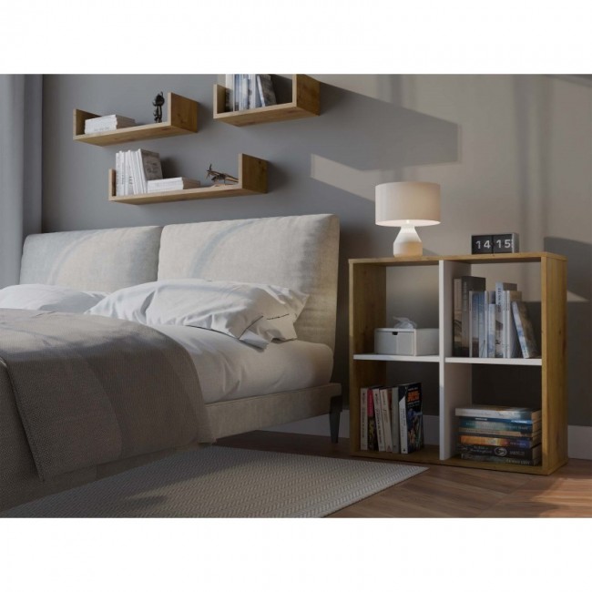 MALAX 2X2 ARTISAN/WHITE BOOKCASE